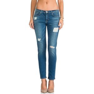 Frame Le Garcon Distressed Skinny Ankle Jeans in Blue Jay Way Size 27